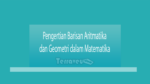 Pengertian Barisan Aritmatika Dan Geometri Dalam Matematika