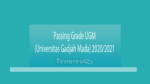 Passing Grade Ugm (Universitas Gadjah Mada) 2020-2021