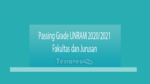 Passing Grade Unram 2020-2021 Fakultas Dan Jurusan