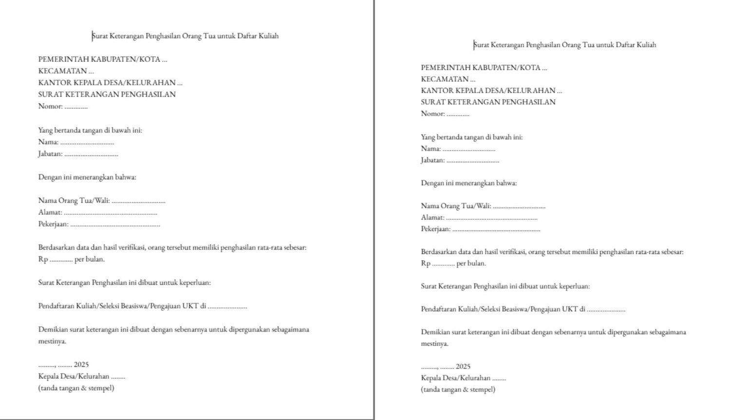 Contoh Surat Keterangan Penghasilan Orang Tua Untuk Daftar Kuliah Beserta Pdf Siap Pakai 1 Surat Keterangan Penghasilan Orang Tua Untuk Daftar Kuliah