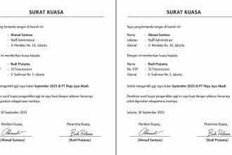 Contoh Surat Kuasa Pengambilan Gaji